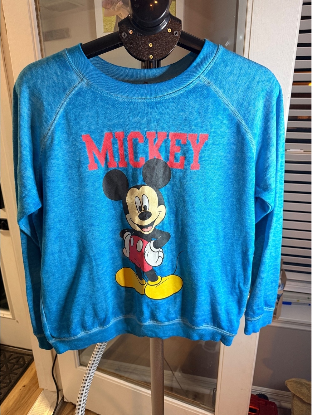Disney Mickey Mouse Sweatshirt Large 11/13 Blue Graphic Crewneck